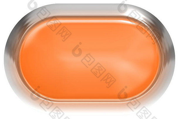 网络按钮橙色光滑的现实的金属框架容易扩大呈现