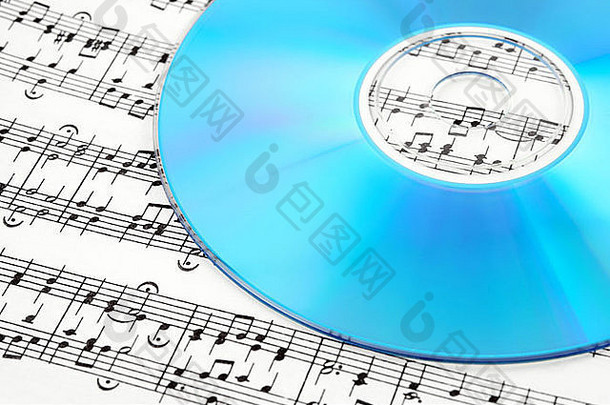 蓝色的Dvd表音乐数字音乐概念