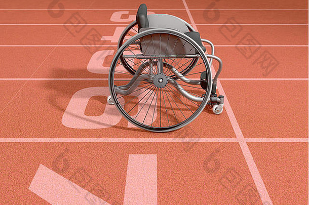 空修改轮椅残疾运动员竞争体育代码橙色标志着体育运动跟踪背景任
