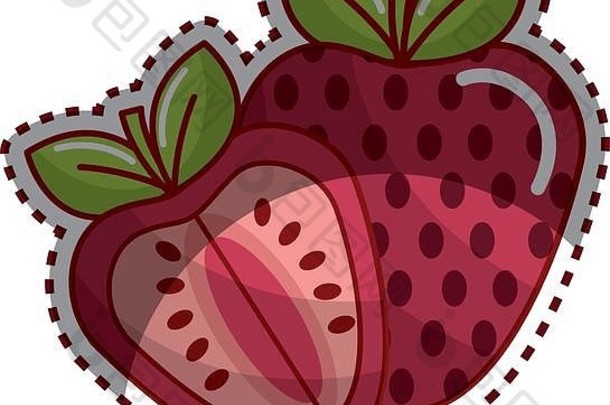 贴纸草莓水果图标股票