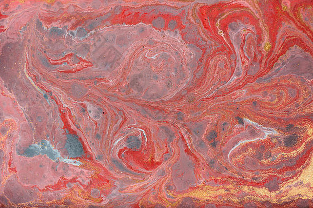 大理石摘要丙烯酸背景粉红色的蓝色的大理石花纹艺术作品纹理玛瑙涟漪模式黄金粉