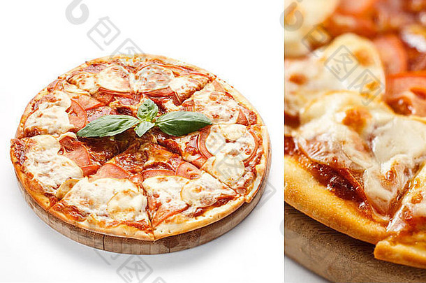 披萨奶酪红色的意大利快食物奶酪番茄午餐意大利意大利