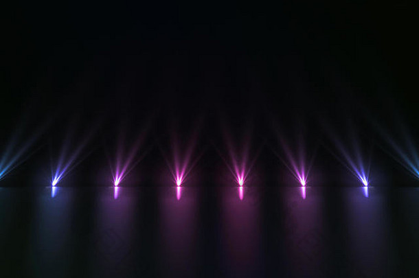 背景空黑暗讲台上粉红色的紫色的灯