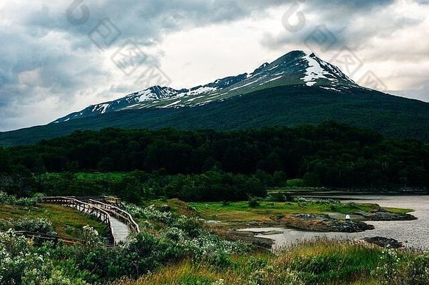 美丽的山雪ushuaia省土地的火<strong>阿根廷</strong>