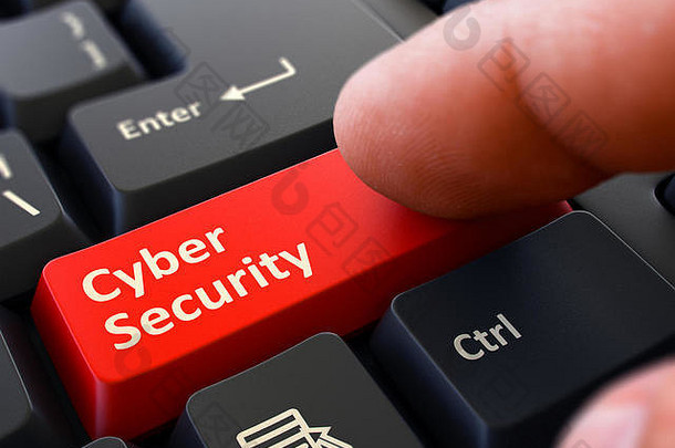 网络安全写红色的键盘关键