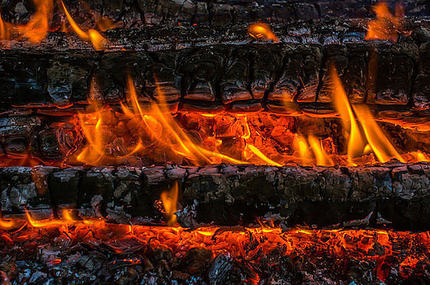 燃烧木火焰营火火焰比喻火概念生存技能红色的火焰