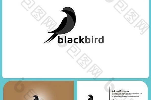 黑色的鸟标志简单的uniqe