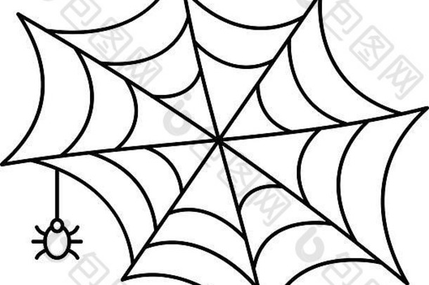 蜘蛛网图标大纲风格