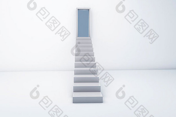 楼梯开放通过成功概念插图