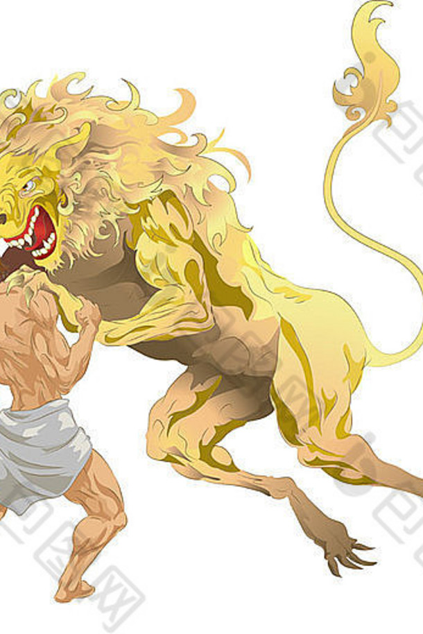赫拉克勒斯复仇女神的狮子赫拉克勒斯赫拉克勒斯赫拉克勒斯经典神话战斗复仇女神的狮子
