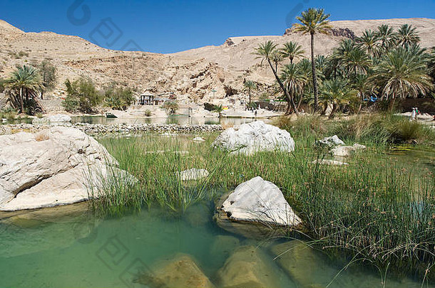 Wadi巴尼哈<strong>立德</strong>水源沙漠阿曼绿洲