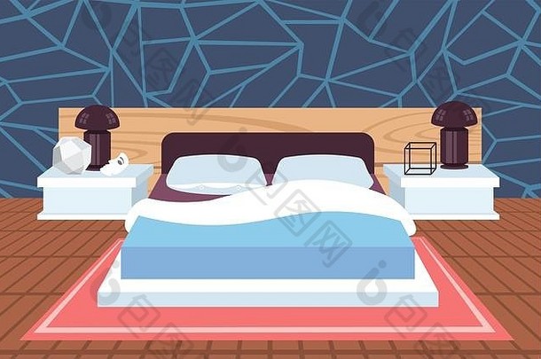 现代首页卧室室内设计当代床上房间空人公寓平水平