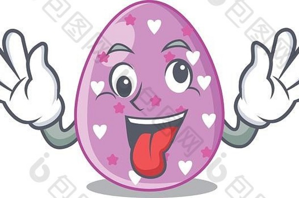 疯狂的颜色复活节鸡蛋孤立的吉祥物