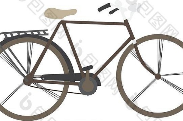 孤立的古董自行车