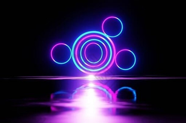 紫外线光谱蓝色的紫罗兰色的霓虹灯灯激光显示晚上俱乐部均衡器摘要荧光背景光学错觉虚拟现实