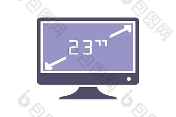 电脑硬件图标背景图形网络设计简单的插图互联网概念象征网站按钮移动应用程序