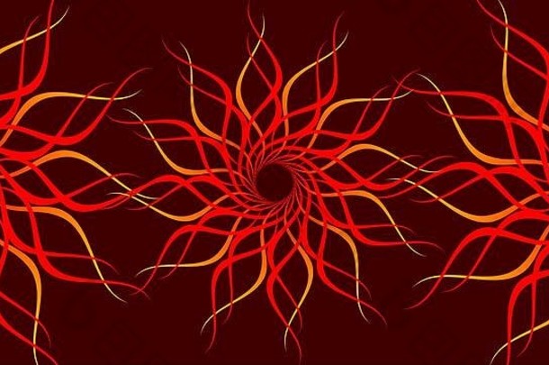 红色的旋转有图案的色彩斑斓的螺旋摘要波背景旋转神奇的螺旋错觉运动效果背景能源色彩斑斓的背景音乐事件迷幻