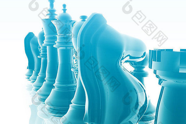 国际象棋集块插图光滑的铬金属风格