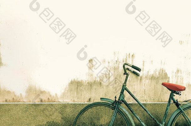 乡村自行车水泥混凝土墙背景公园