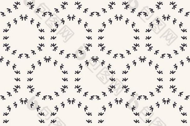 装饰蕨类植物针刺绣模式圆网格条纹刺绣手画观赏纺织打印本色奶油工艺品首页装饰