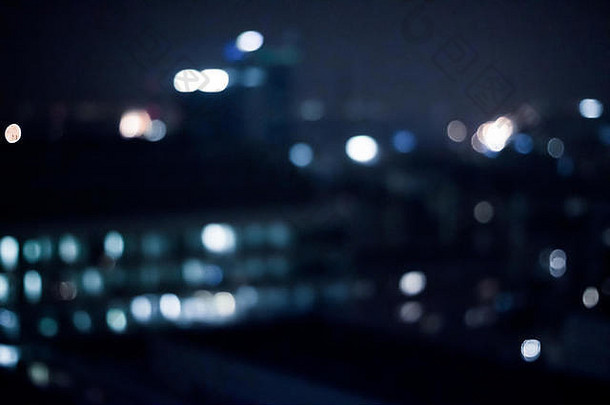 模糊的大都会区晚上生活摘要背景现代黑暗音调概念大城市活着晚上