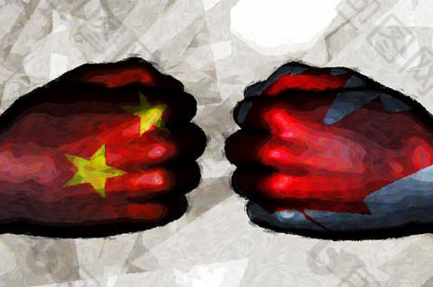 中国加拿大政治冲突纠纷概念