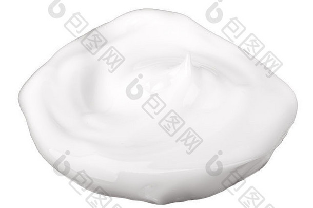 奶油泡沫孤立的白色背景