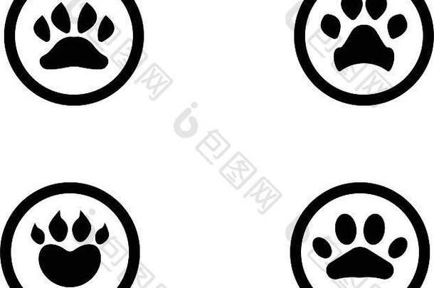 脚打印狗动物标志符号