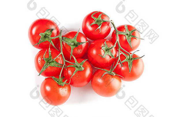 图片红色的西红柿孤立的白色