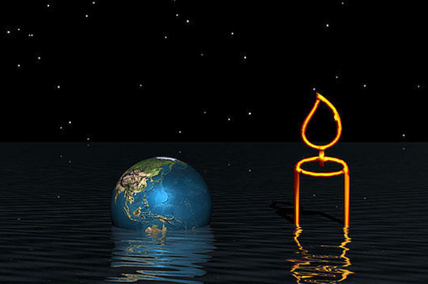 地球隐藏水蜡烛灯