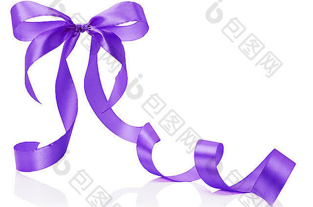 紫色的弓孤立的白色背景