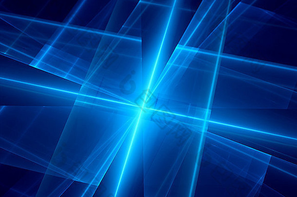 蓝色的发光的行空间电脑生成的摘要背景