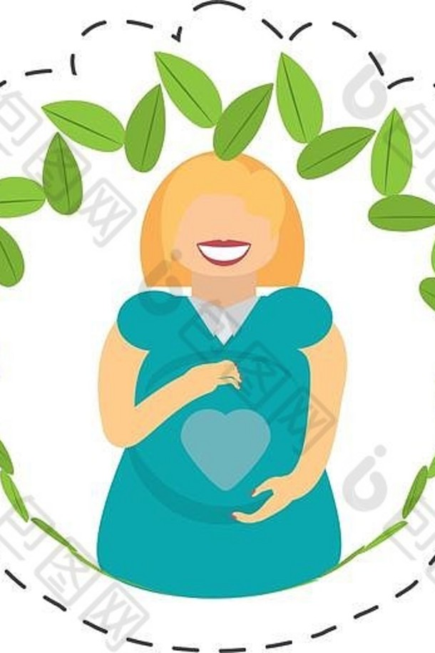 怀孕了女人叶子装饰