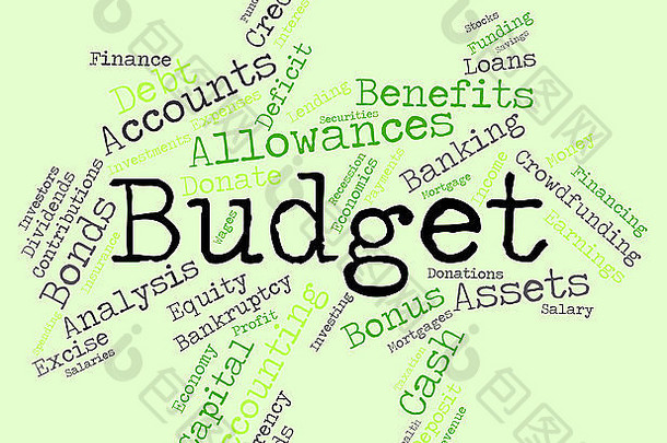 预算单词指示预算词云金融