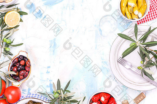 土耳其卷心菜卷零食国家厨房大米葡萄叶子橄榄食物传统的东方午餐免费的空间文本空板