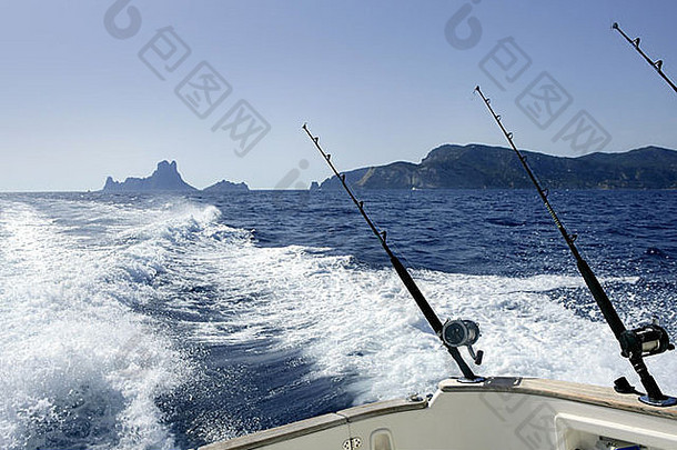 船恶意破坏钓鱼地中海伊比沙岛巴利阿里群岛岛屿