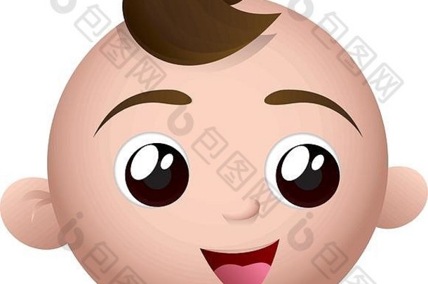 快乐婴儿脸图标图像