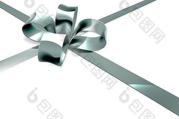 银丝带弓圣诞节生日礼物背景设计元素