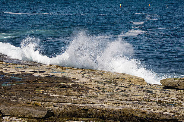 冲浪休息时间岩石东一边达马里斯科夫岛缅因州