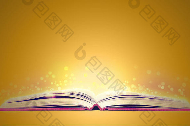 黄色的背景书火花未来想象力阅读