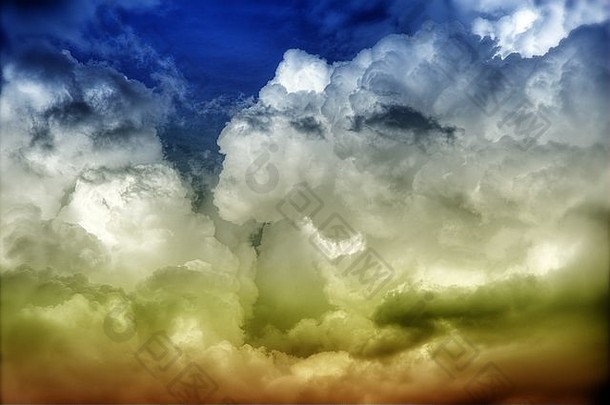 HdrCloudscape照片背景蓝色的橙色颜色水平天空Hdr摄影