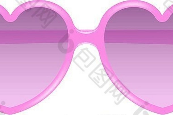 太阳眼镜形状心粉红色的设计