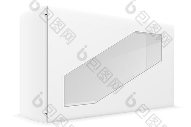 白色纸纸箱盒子包装插图孤立的背景