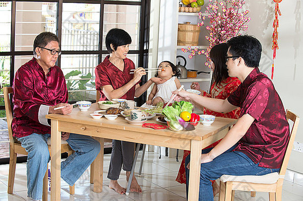中国人一年团聚晚餐部分中国人文化收集夏娃