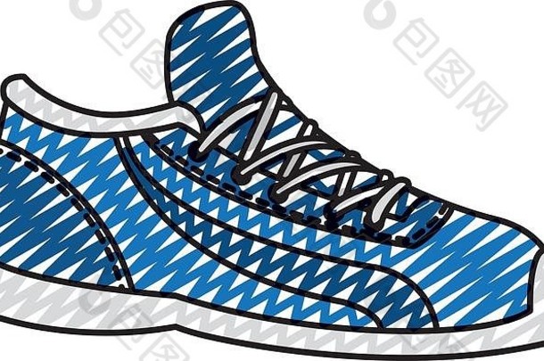 涂鸦运动鞋鞋子对象慢跑培训