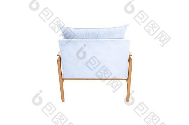 蓝色的扶手椅现代设计师椅子白色背景纹理椅子