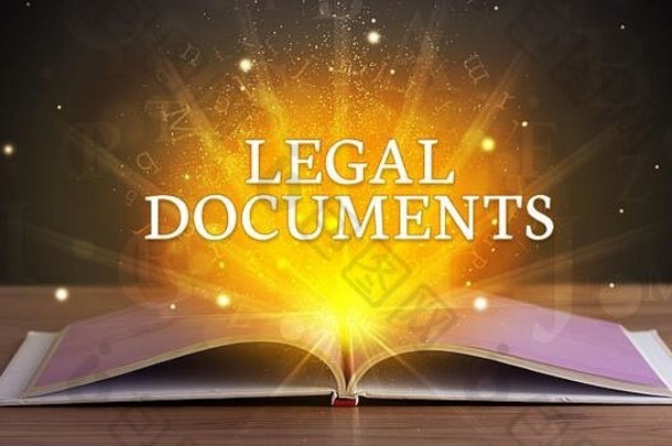 法律文档登记未来开放书教育概念