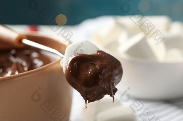 棉花糖巧克力关闭美味的甜蜜的食物