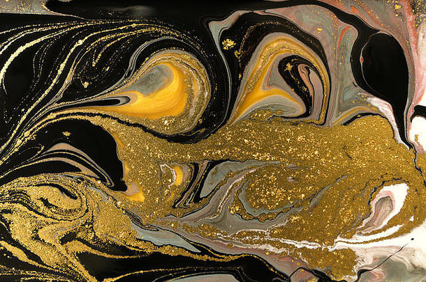 黄金大理石花纹纹理设计米色金大理石模式流体艺术