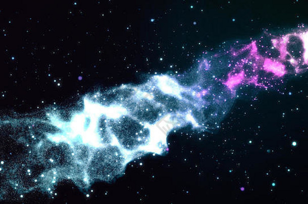 动画色彩斑斓的蓝色的星云星星空间云气体射线光发光明星字段ddep空间科幻运动图形